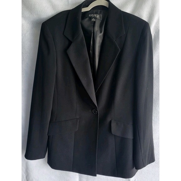 Kasper Jackets & Blazers - kasper black women's blazer suit jacket  size 6 pockets